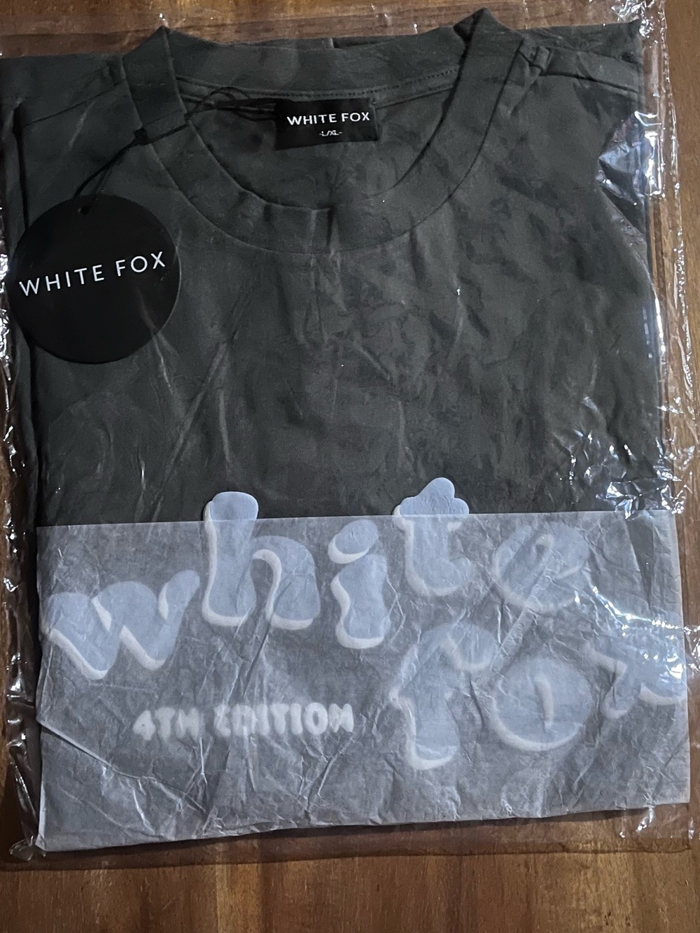 White Fox Women’s 4th Edition Oversized Tee, Size L/XL, Storm Grey, Short Sleeve